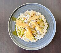 Морские гребешки с пастой птитим