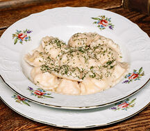 Пельмени с семгой и форелью