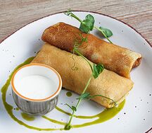 Блинчики с курицей и грибами