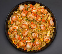 Жареный рис с тигровыми креветками