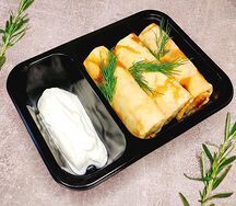 Блин с картофельным пюре и грибами большой