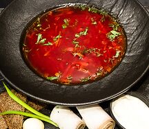 Борщ с мясом кабана