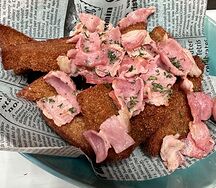 Ржаные гренки с беконом