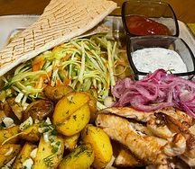 Открытая шаварма с индейкой