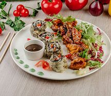 Лосось терияки с диким рисом