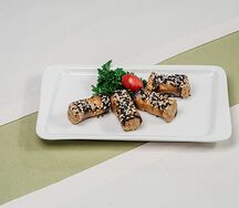 Рулетики из баклажан с ореховой начинкой