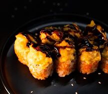 Запеченный ролл с креветкой