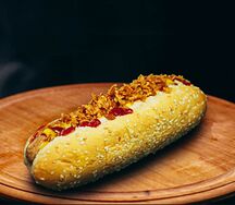 Хот-дог Баварский с куриной колбаской