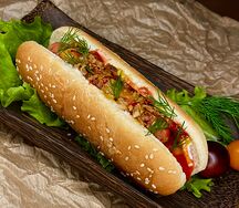 Хот-дог с куриной сосиской