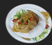Лосось с овощами гриль