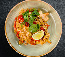 Рис жареный с креветками спайси