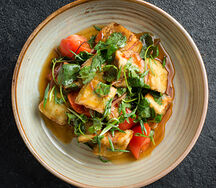 Тёплый салат из баклажанов