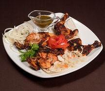 Цыпленок табака на мангале