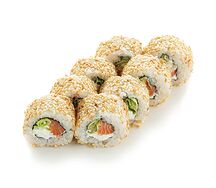 Ролл с лососем и шисо соусом