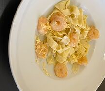 Феттуччине с креветками