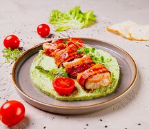 Куриная вертута с пюре из брокколи