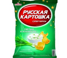 Чипсы Русская Картошка со вкусом Сметана и зеленый лук
