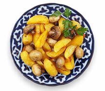 Картофель, запеченный с грибами