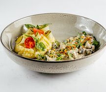 Бефстроганов с картофельным пюре