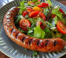 Hungarian Sausage with Nshima & a Salad