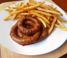 Boerewors sausage with fries