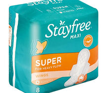 Stayfree Maxi Thick Super Wings Unscented 16s