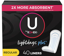 Kotex Light Day Panty Liners Reg 40s