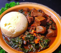 Nshima with chicken liver
