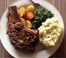 Nshima with t-bone