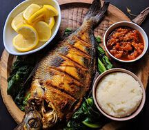 Nshima with charcoal grilled fish