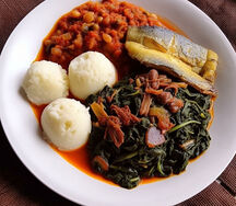 Nshima with boiled fish