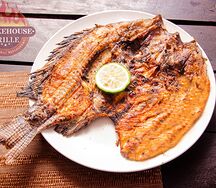 Charcoal grilled fish