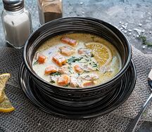 Сливочная уха с атлантической форелью