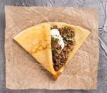 Crêpe salée fromage + viande hachée