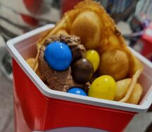 Waffle cabosse m&ms