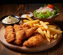 Chips & Chicken Strips Plus Salad