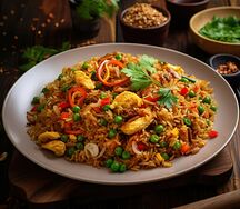 Singapore Chicken Fried Rice