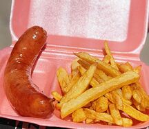 Legana sausage with Fries & coleslaw Salad