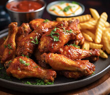 Peri-peri Chicken Wings with chips