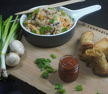 Baby corn & mushrooms schezwan