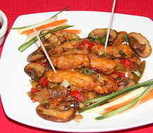 Baby corn & mushrooms