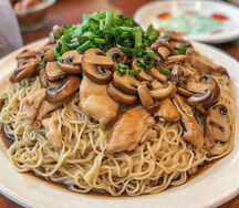Chicken mushroom noodles