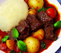 Nshima & beef stew