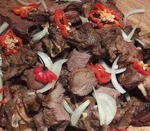 Goat meat & chips