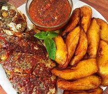 Fried fish & bananas