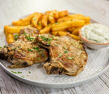 Pork chops and chips