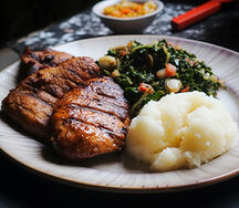 Pork & Nshima with Veggies