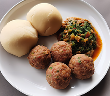 Mince balls with nshima