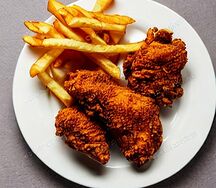Fried chicken with chips