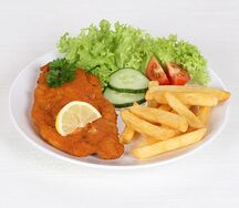 Grilled chicken and fries
